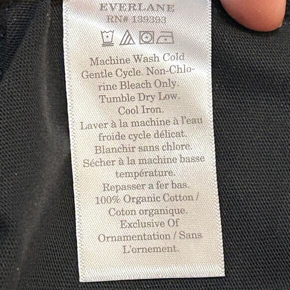 Everlane The Organic Weekend Side Slit Maxi Dress Black Round Neck Women XS NWT - Picture 11 of 12